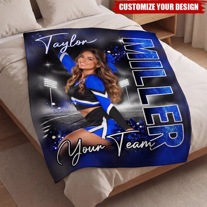 Competitive Spirit Custom Cheerleading Blanket - Personalized Cheer Team Photo Throw
