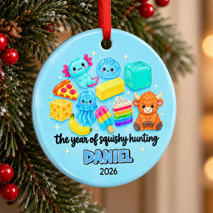 The Year of Squishy Hunting Personalized Ceramic Ornament - Custom Kids Christmas Keepsake Gift