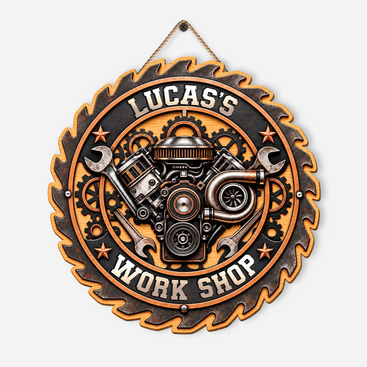 Custom Workshop Wood Sign - Personalized Garage Wall Decor Gift for Mechanic