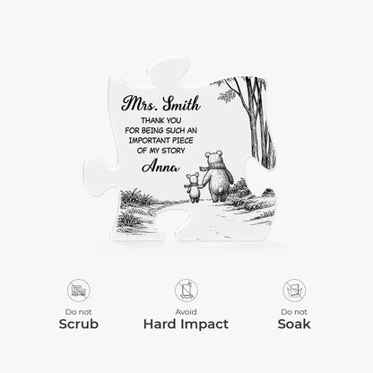 Plaque material and size view - Personalized Teacher Appreciation Plaque