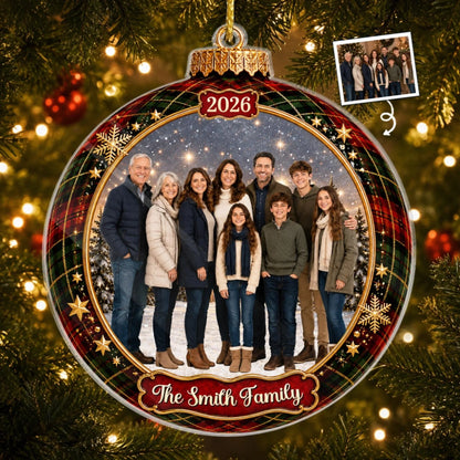 Custom Photo Christmas Ornament - Personalized Family Acrylic Holiday Gift