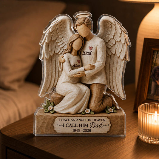 Father Memorial Acrylic Plaque for Daughter/Granddaughter with personalized design details for meaningful gifting