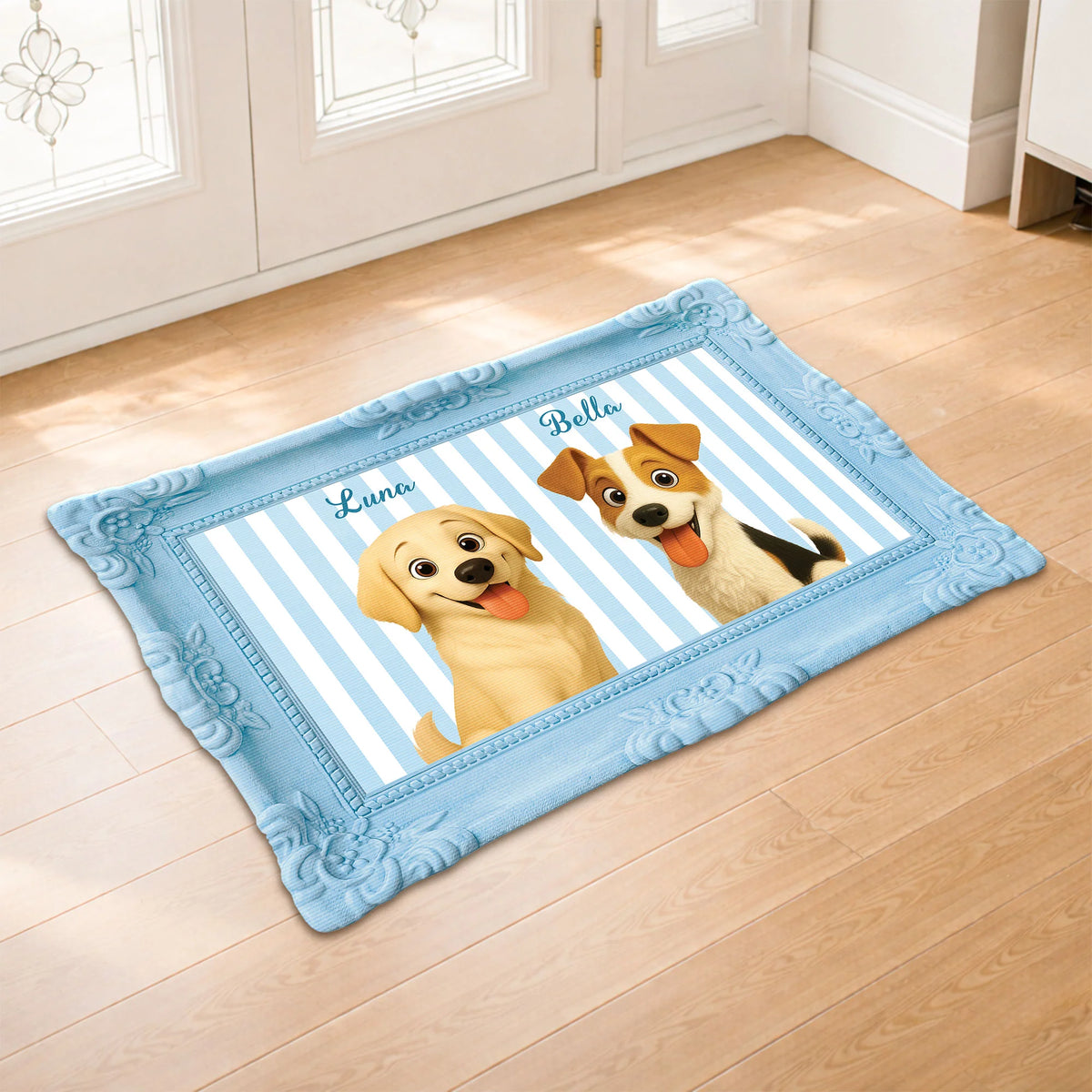 Personalized Dog Doormat - Custom Pet Name Entryway Mat for Dog Lovers