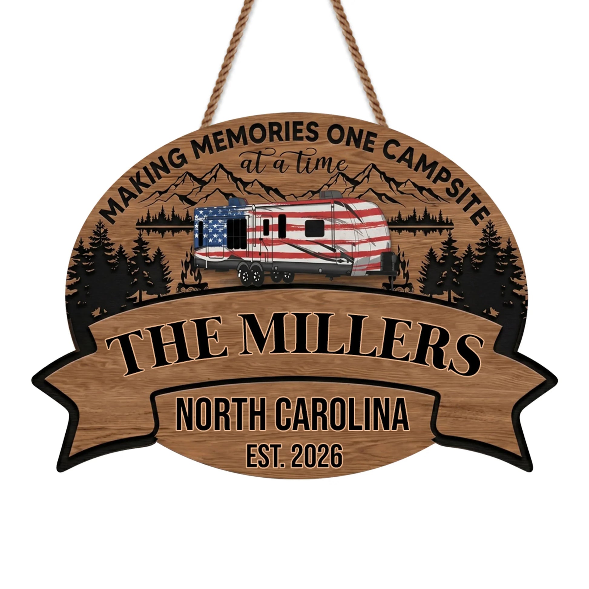 Custom Rv Camping Wood Sign for Couples with personalized design details for meaningful gifting image 7