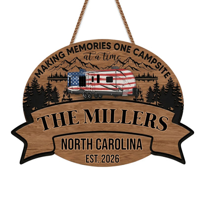 Custom Rv Camping Wood Sign for Couples with personalized design details for meaningful gifting image 7