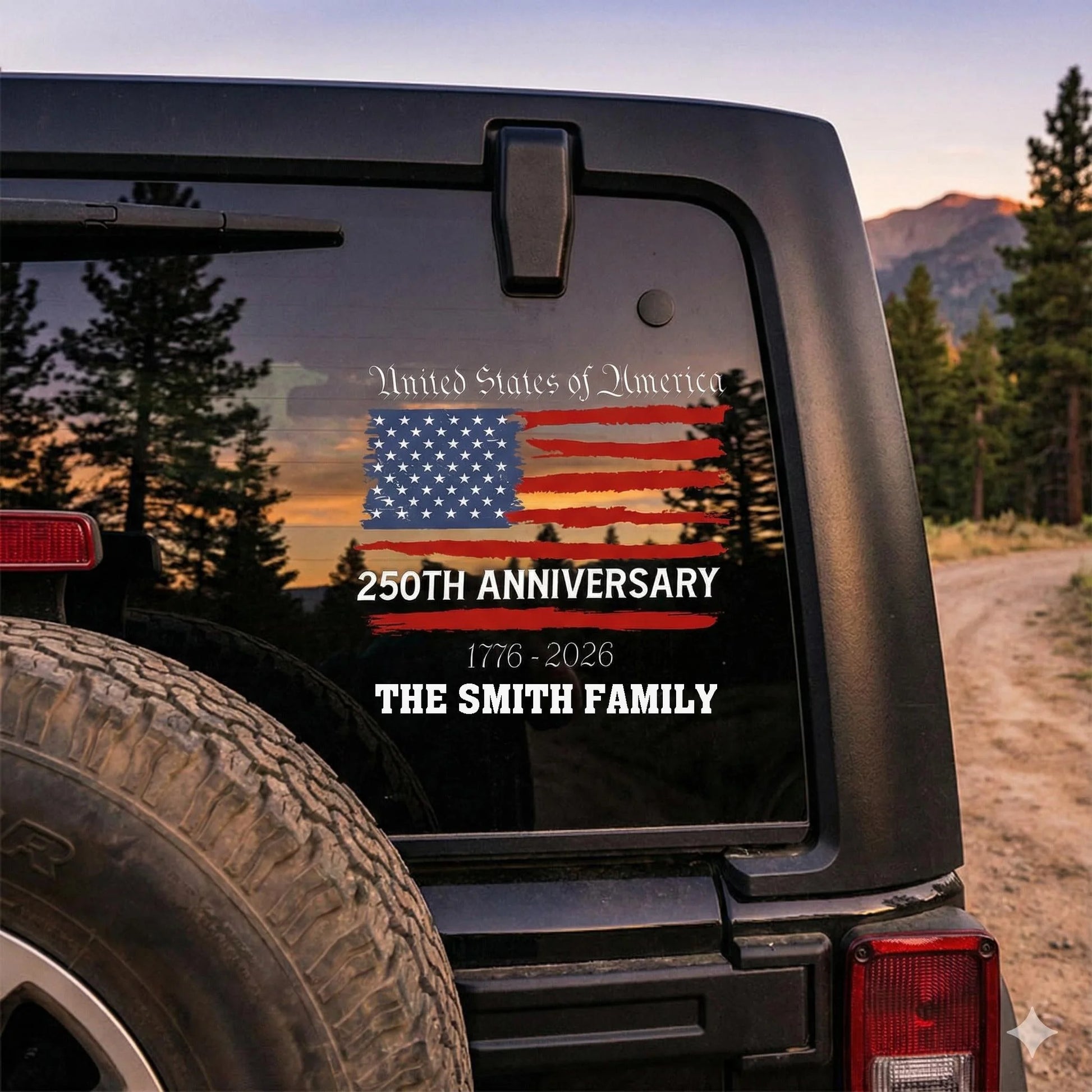 Personalized America 250th Anniversary decal with custom family name for car or fridge image 7