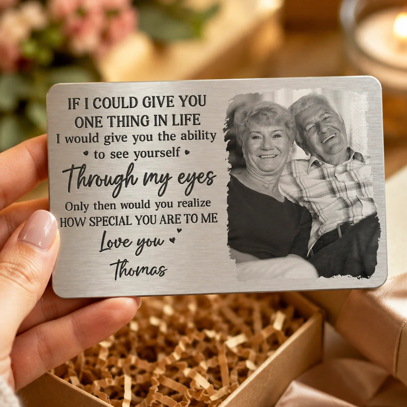Personalized wallet card with custom photo and love quote for husband and wife anniversary gift image 6