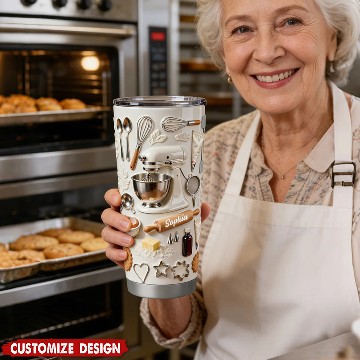 Personalized Baker Tumbler - Custom Name Gift for Baking Lovers
