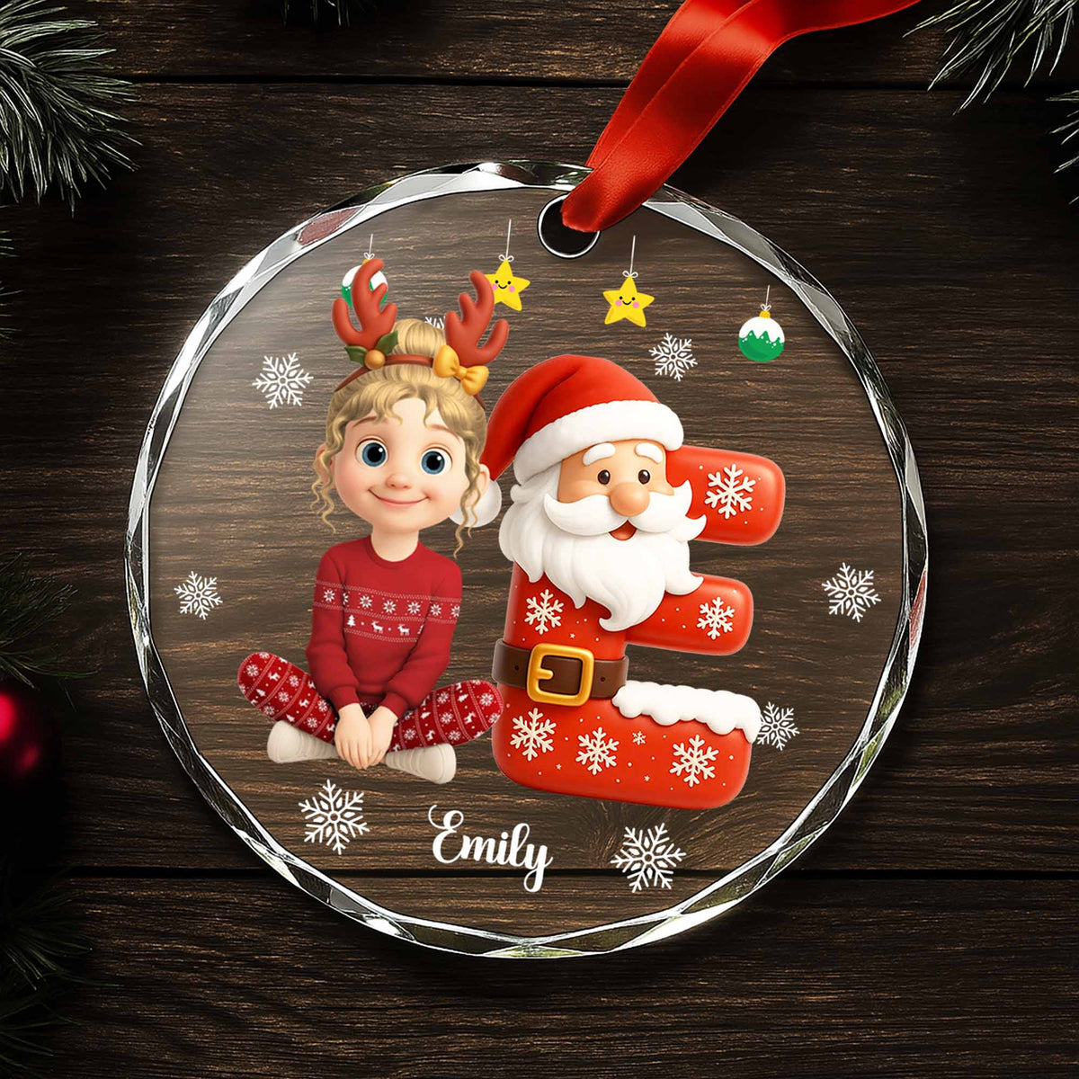 Celebrate The Joyful Christmas Spirit With Santa And Snowflakes