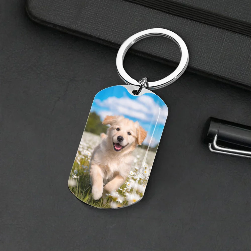 Don't Cry For Me Custom Pet Memorial Keychain - Personalized Dog & Cat Loss Keepsake Gift