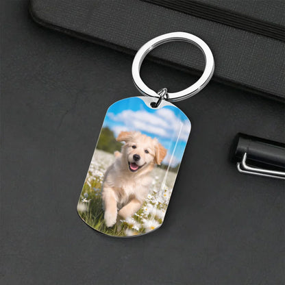 Don't Cry For Me Custom Pet Memorial Keychain - Personalized Dog & Cat Loss Keepsake Gift