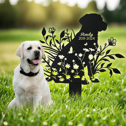 PRINTS10 Custom Floral Dog Memorial Garden Stake TH10 891687