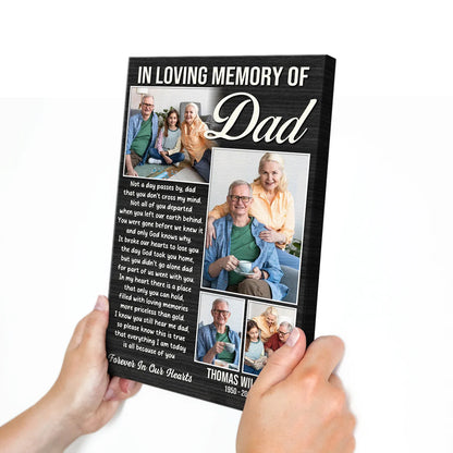 "In Loving Memory Of Dad" Personalized Canvas / Poster - Custom Wall Art Photo Collage Sympathy Gift