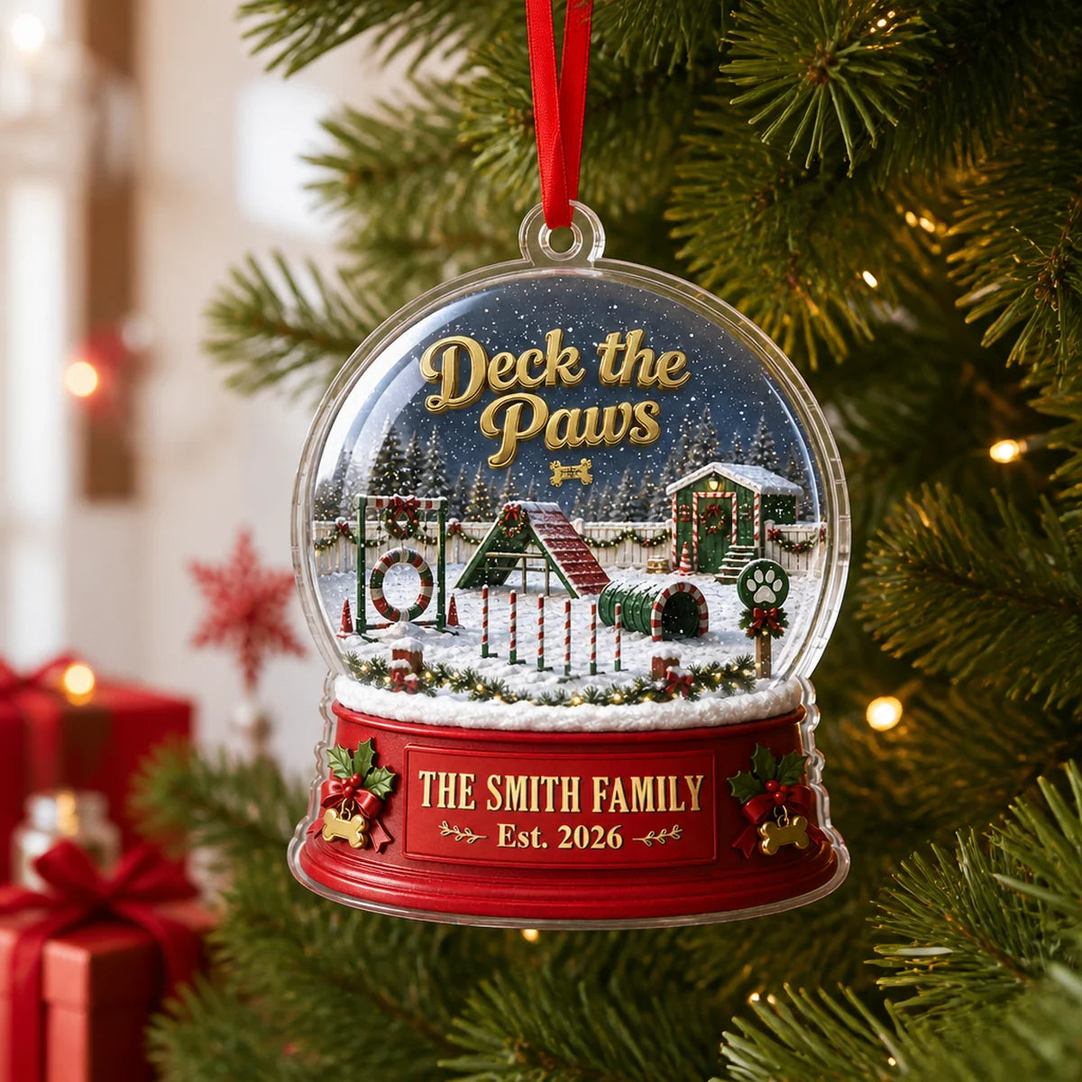 Happy Howlidays Personalized Acrylic Ornament - Christmas Gift for Dog Lovers & Groomers