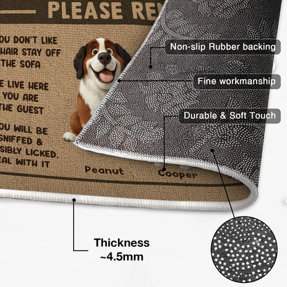 When Visiting Our House Please Remember - Personalized Dog Doormat for Pet Lovers, Entryway Decor