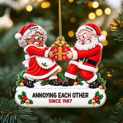 Annoying Each Other Since Personalized Couple Acrylic Ornament - Funny Christmas Keepsake Gift