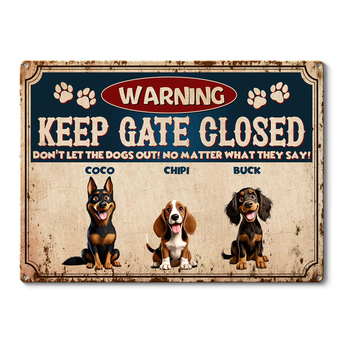 Custom Keep Gate Closed Dog Sign personalization view for Dog Lovers