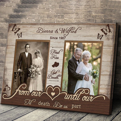 "From First Kiss to Last Breath" Personalized Couple Canvas / Poster - Custom Anniversary Wall Art Gift