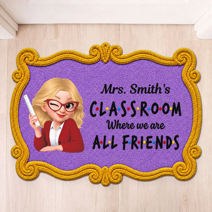 "Where We Are All Friends" Personalized Classroom Doormat - Custom Teacher Appreciation Gift