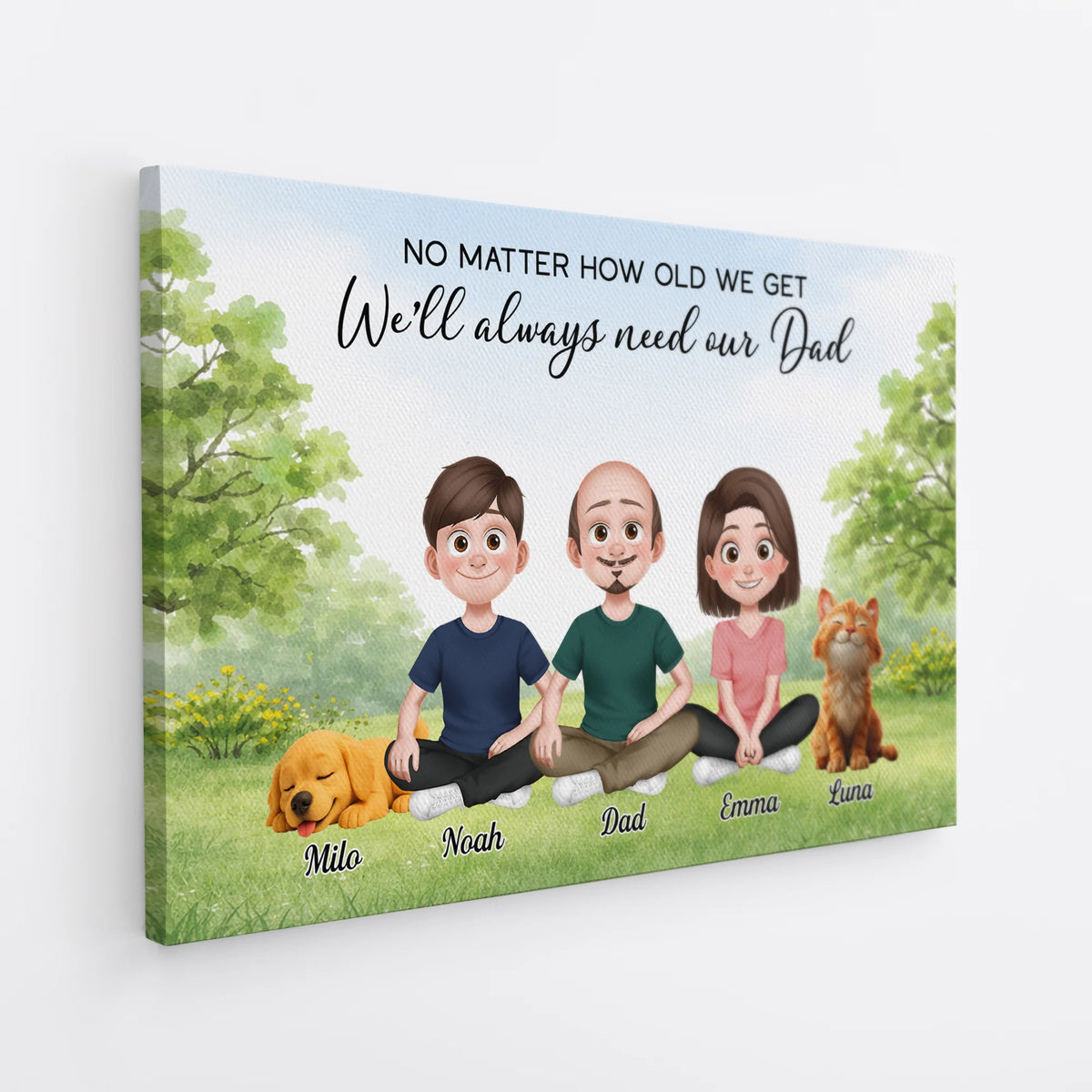 "No Matter How Old We Get" Personalized Family Canvas / Poster - Custom Keepsake Wall Art for Mom Dad