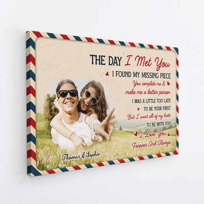 The Day I Met You Personalized Couples Canvas / Poster - Custom I Love You Forever Anniversary Gift
