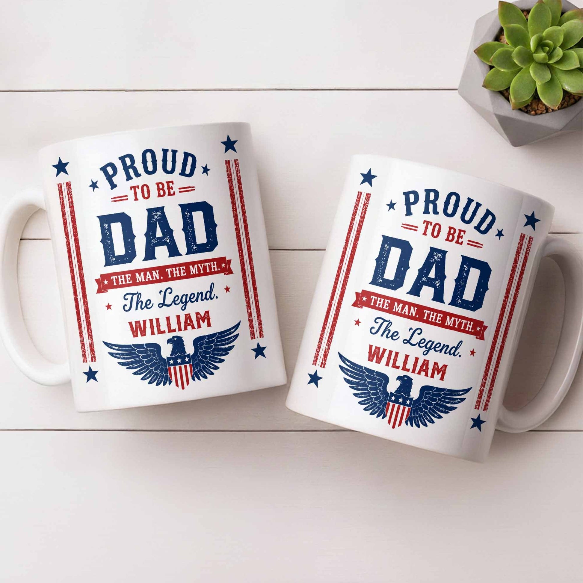 Personalized Dad the man the myth the legend mug with custom name and patriotic eagle graphic image 7