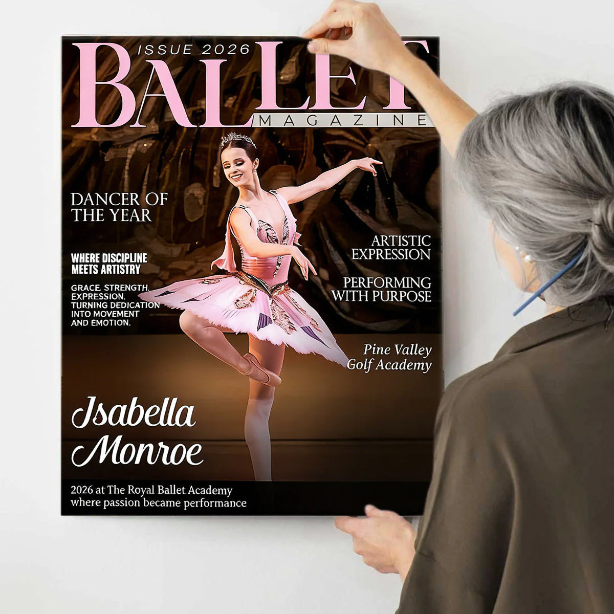 Canvas / Poster material and size view - Personalized Ballet Dancer Poster