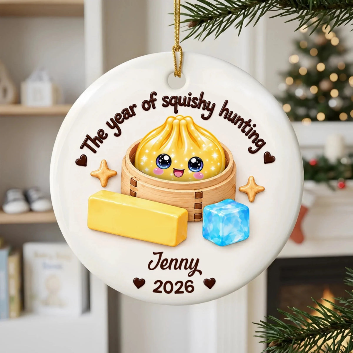 Squishy Dumpling 2026 Christmas - Personalized Ceramic Ornament, Viral Dumpling Squishy, Kids Christmas, Squishy Hunting Squishies, Butter Ornament d9ecb481-39b4-488e-8772-a3a0cadff91e-6aacaa7f3966b.jfif
