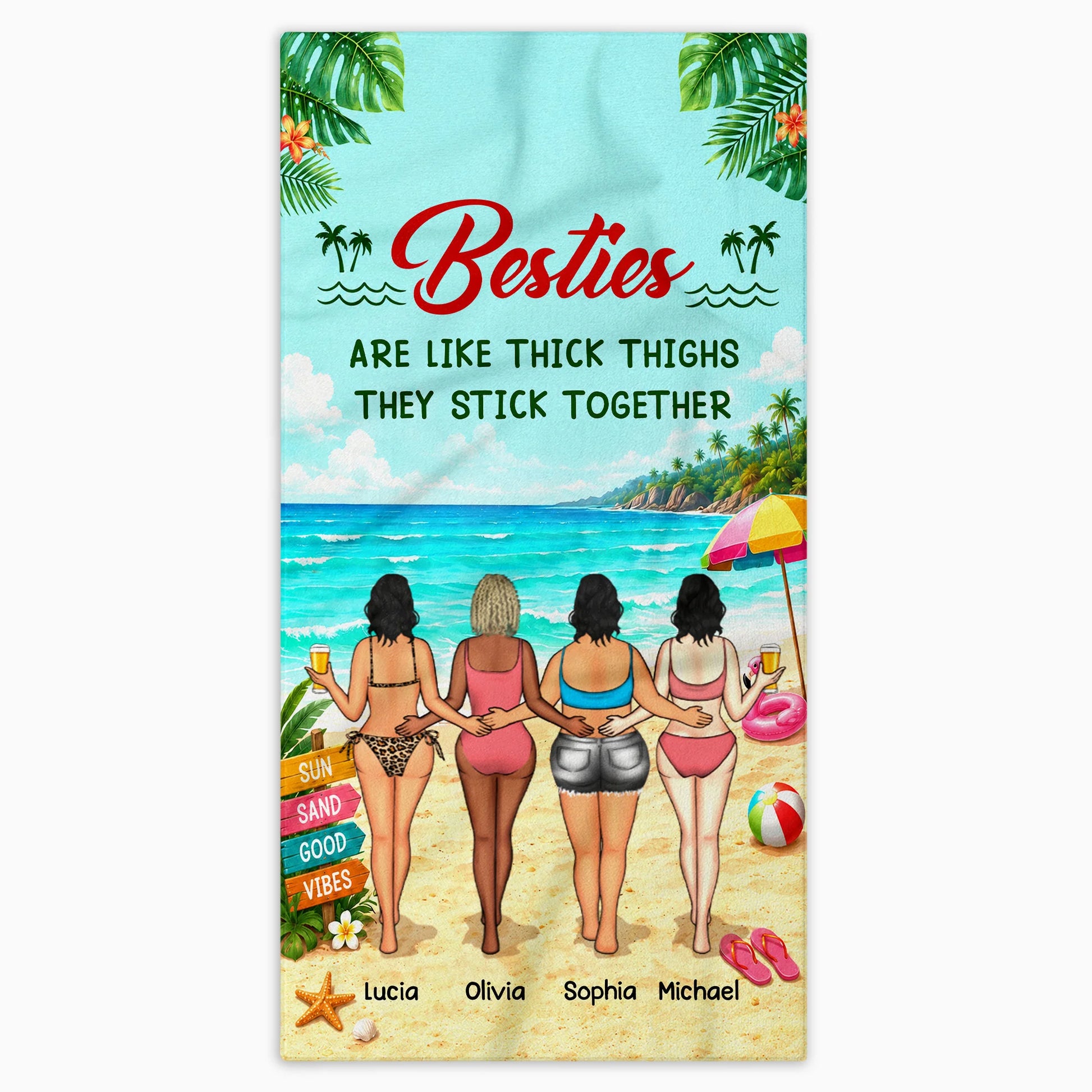 Custom Best Friends Beach Towel for Best Friends with personalized design details for meaningful gifting image 9