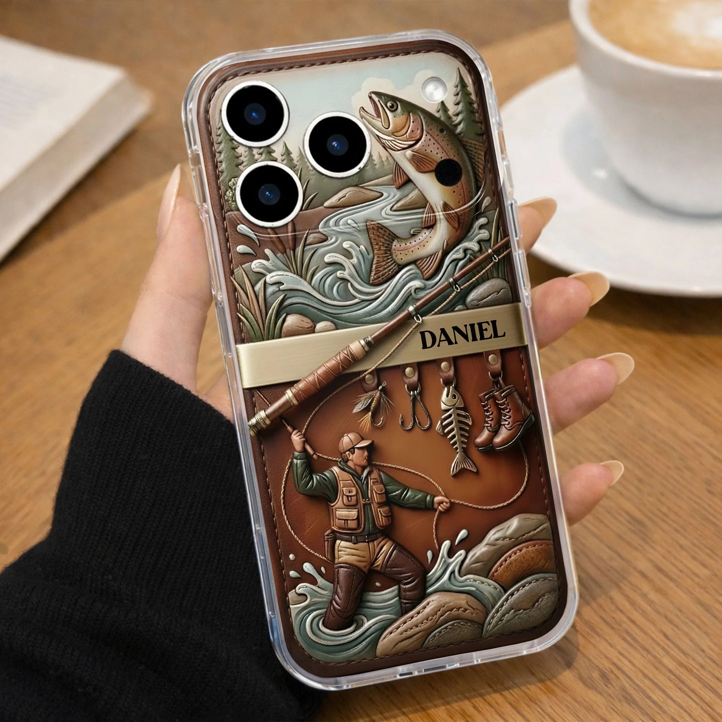 Personalized Fishing Phone Case for Dad with personalized design details for meaningful gifting image 6