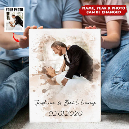 Custom Watercolor Couple Portrait personalization view for Wife