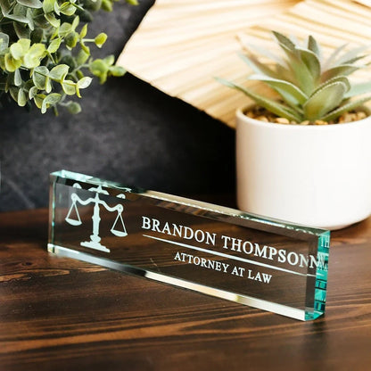 Custom Attorney Office Desk Name Plate personalization view for Daughter/Granddaughter