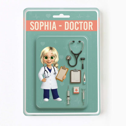Personalized doctor acrylic plaque featuring a custom cartoon character and stethoscope design for medical professionals image 7