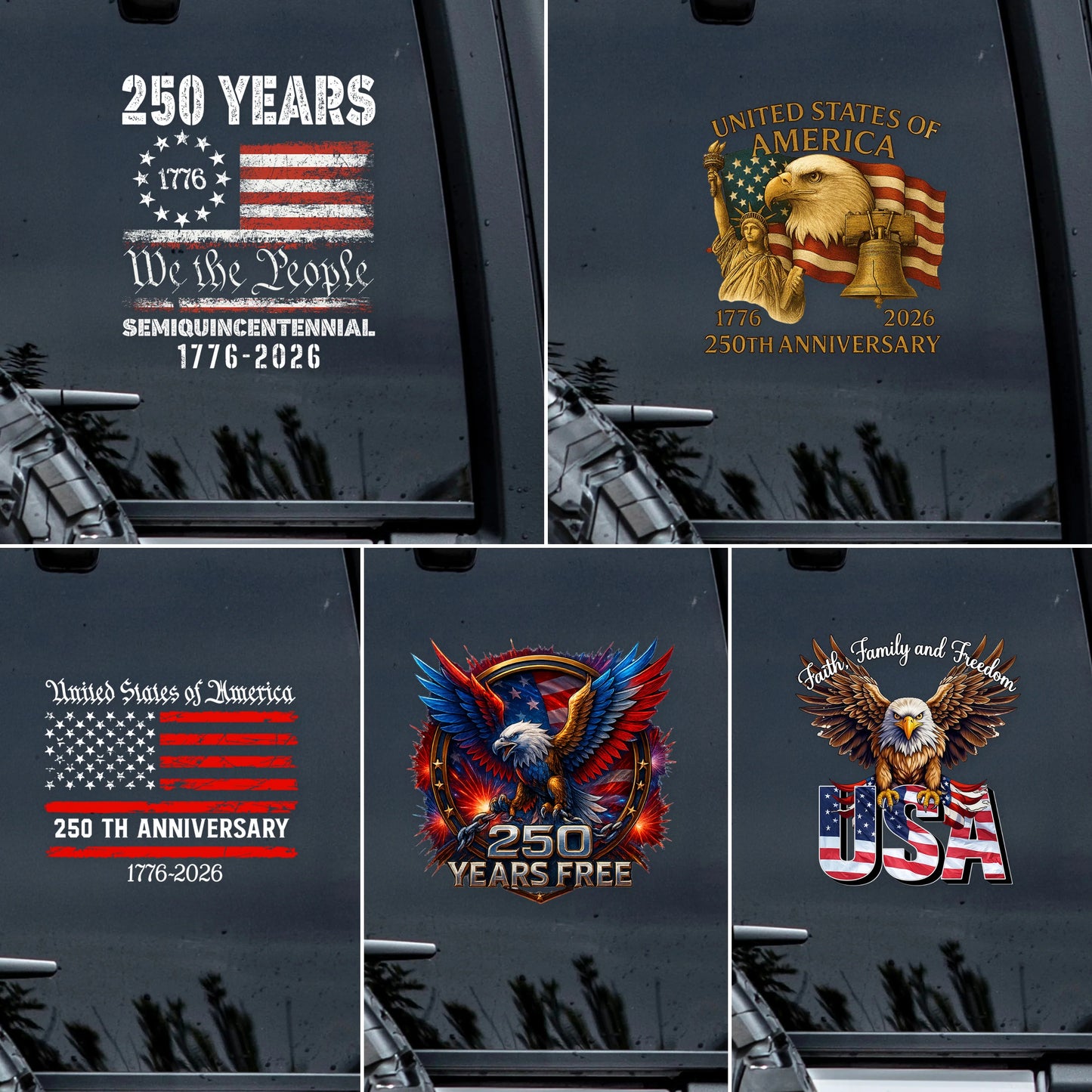 In God We Trust Guns Are Just Backup - Custom Patriotic Eagle Car Decal Sticker