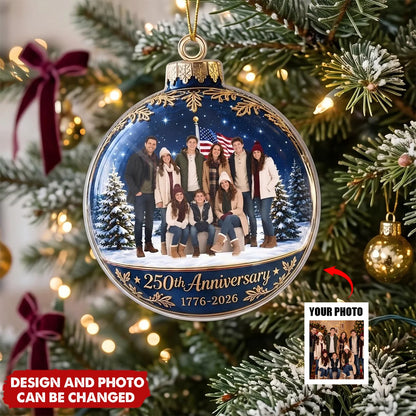 Custom Family Photo Acrylic Ornament personalization view for Family