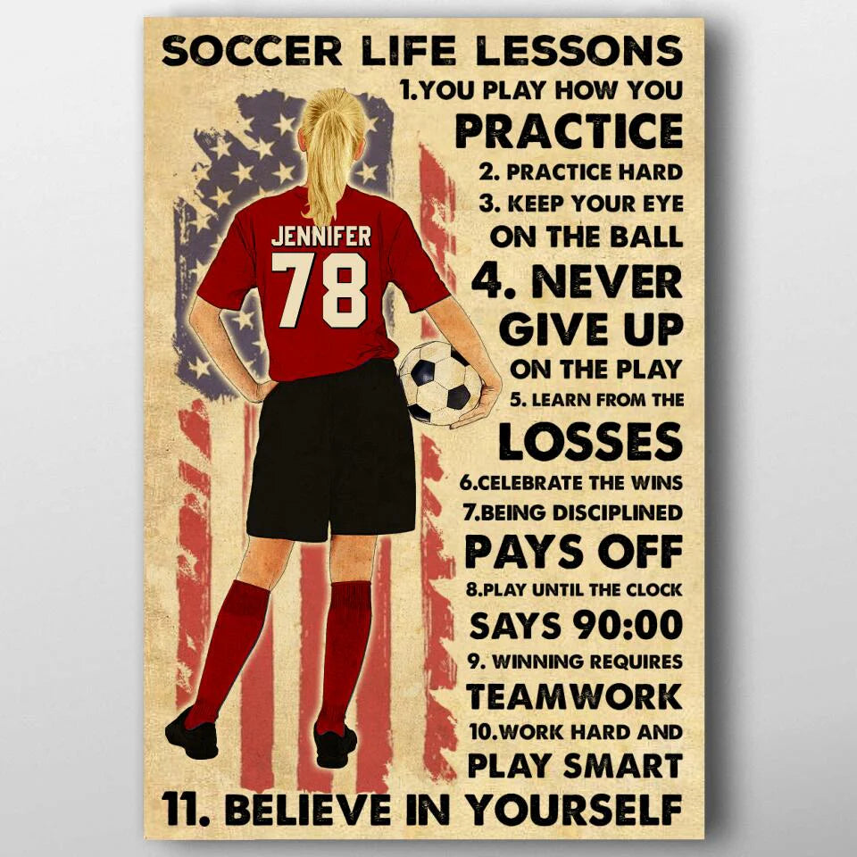 Personalized Soccer Poster personalization view for Daughter/Granddaughter