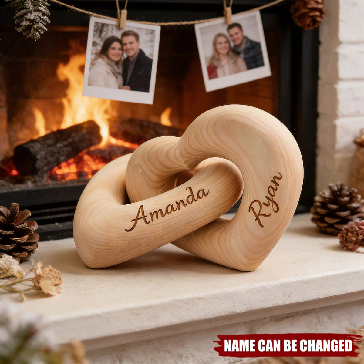 Personalized Infinity Heart Sculpture personalization view for Couples