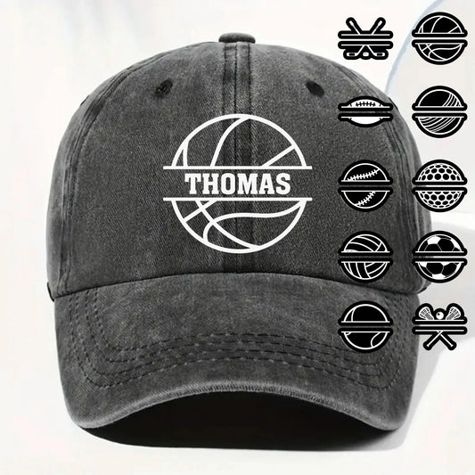 Custom Sports Denim Cap for Dad with personalized design details for meaningful gifting