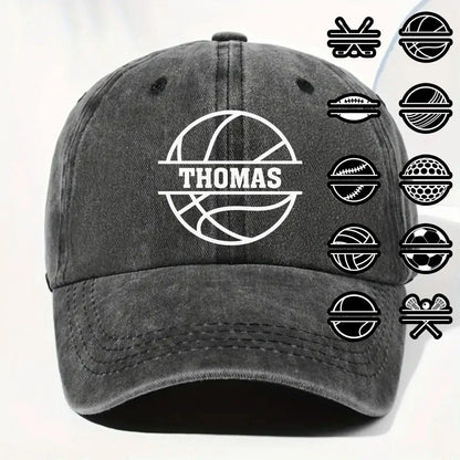 Custom Sports Denim Cap for Dad with personalized design details for meaningful gifting