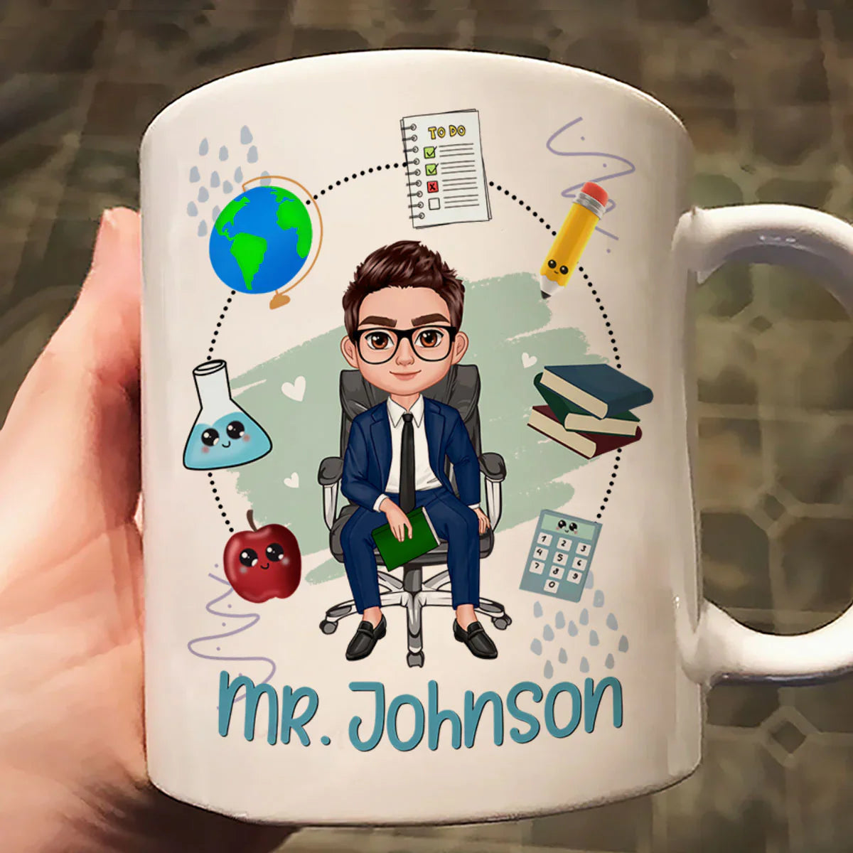 Mug material and size view - Personalized Teacher Mug