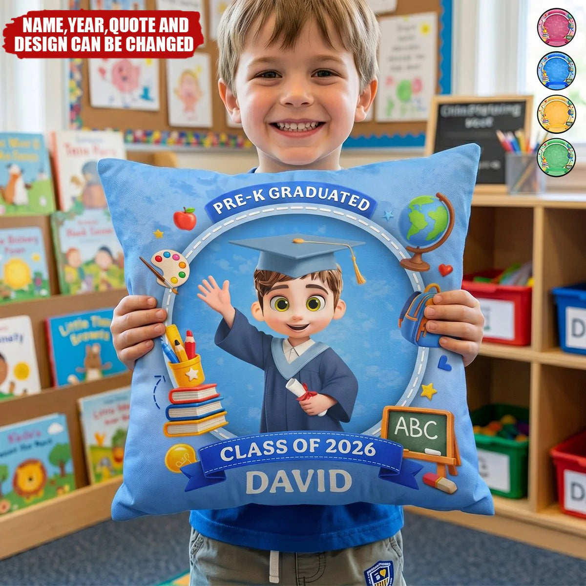 Personalized Pre-K Graduation Pillow personalization view for Kids/Babies