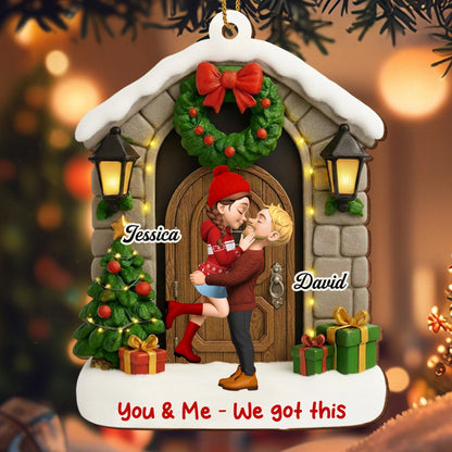 You & Me We Got This Personalized Couple Wooden Ornament - Custom Holiday Keepsake Gift
