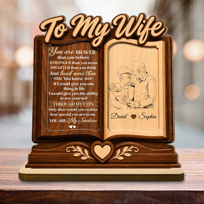 Custom Wife Wood Plaque for Wife with personalized design details for meaningful gifting image 6