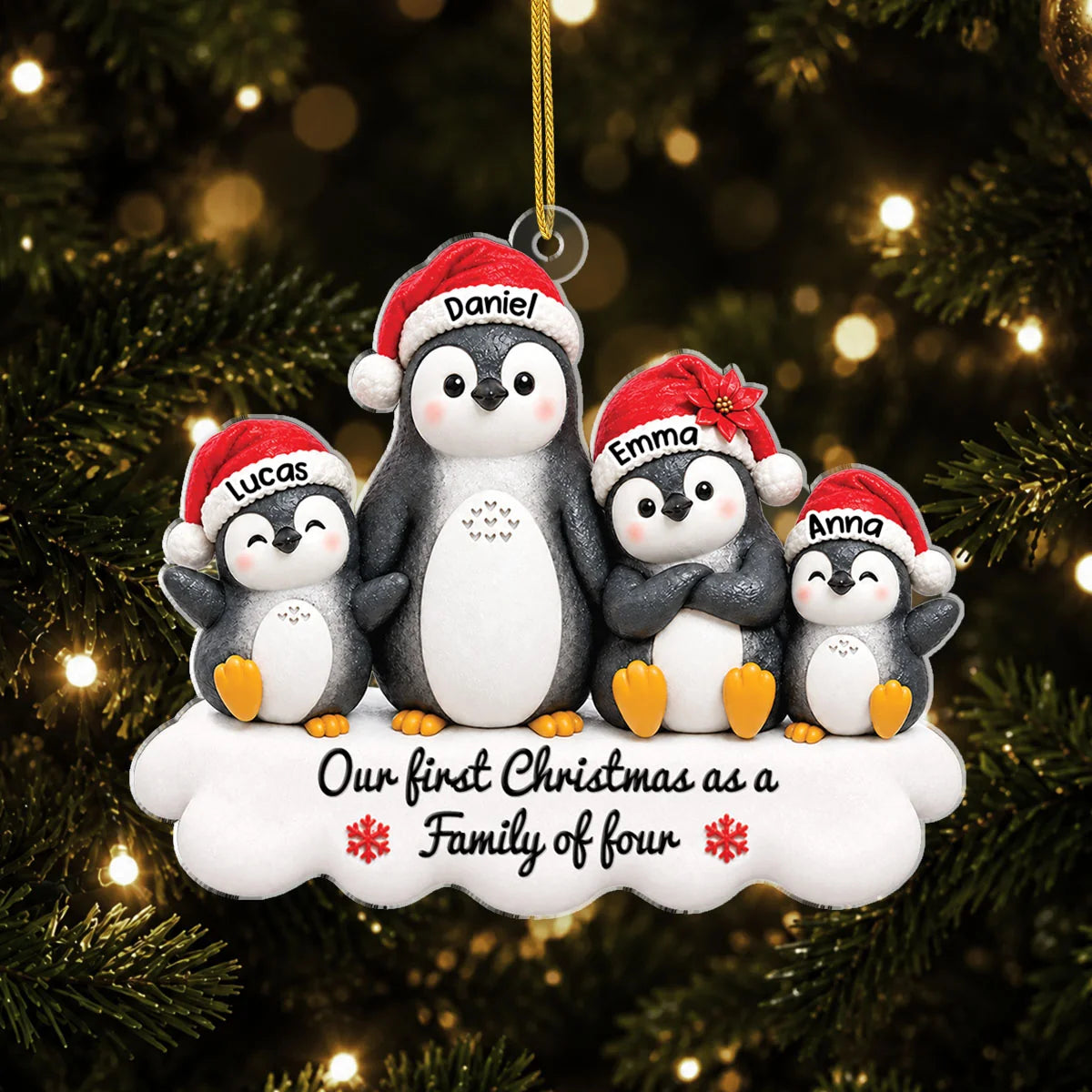 Our First Christmas Together Personalized Acrylic Ornament - Holiday Keepsake Gift for Family