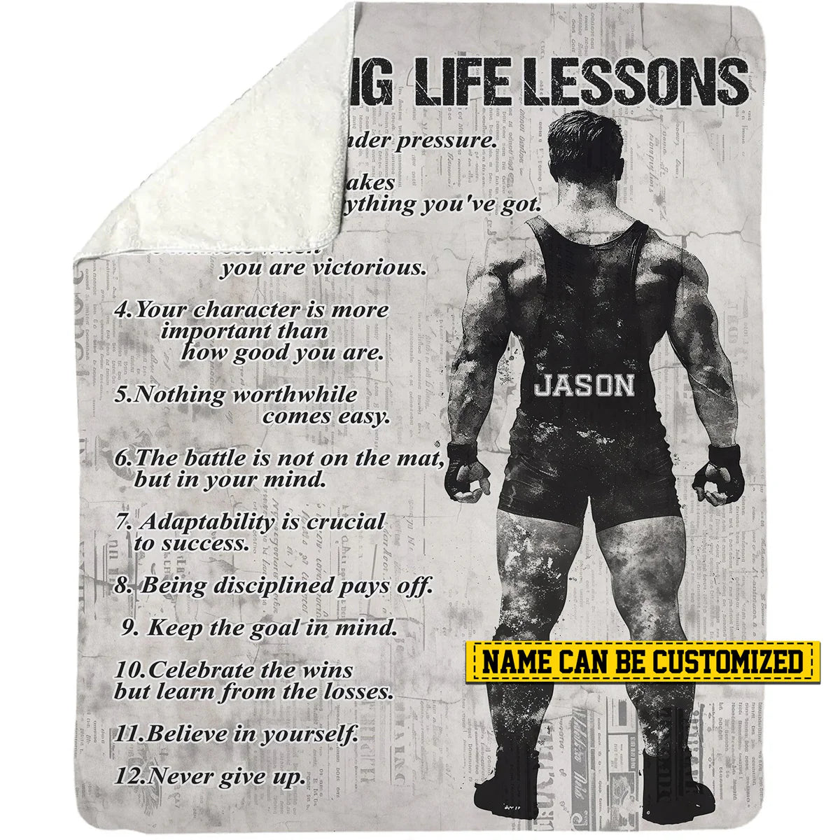 Personalized Wrestling Blanket personalization view for Son/Grandson