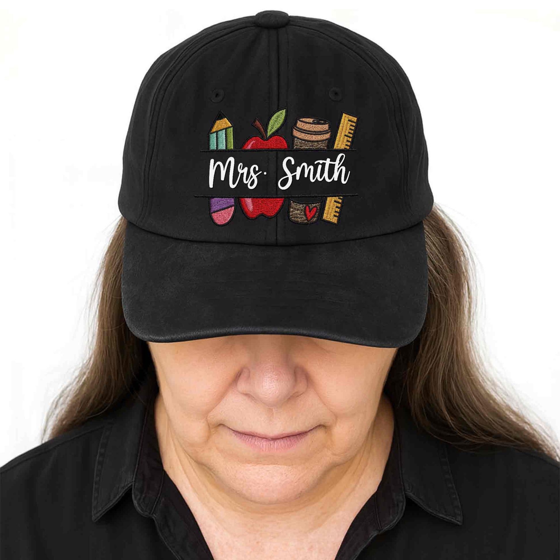 Custom Teacher Denim Cap personalization view for Teacher