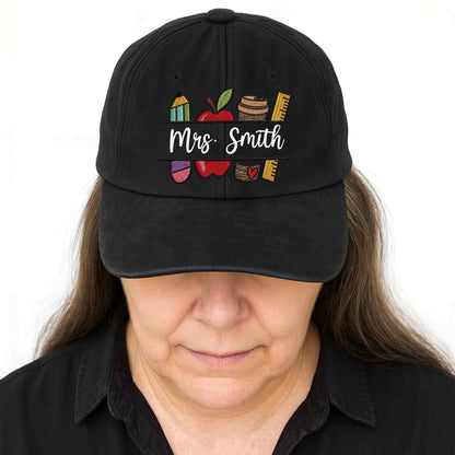 Custom Teacher Denim Cap personalization view for Teacher
