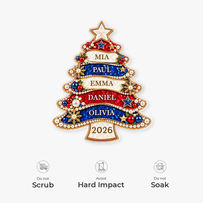 Personalized Christmas Tree Family Name Acrylic Ornament - Custom Holiday Keepsake