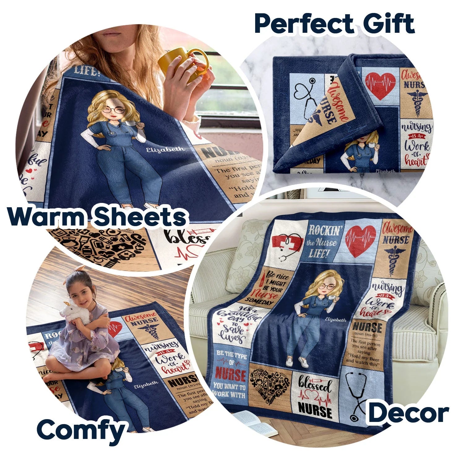 Blanket gift-ready design for Nurse