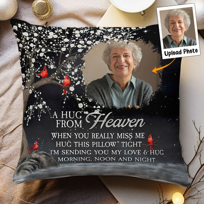 Custom Photo Memorial A Hug From Heaven personalized pillow, main view